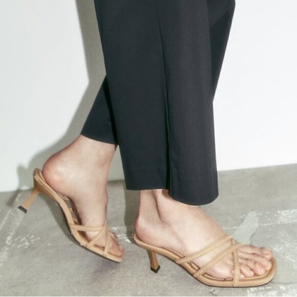 NWT Zara Athletic Heeled Sandals - Picture 6 of 11